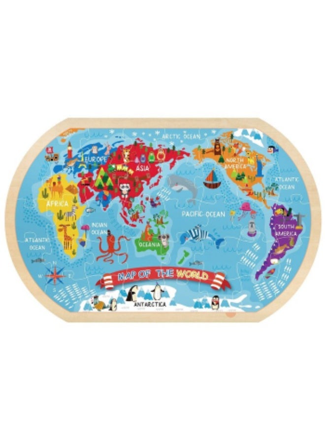 Tooky Toy Co World Map Puzzle – Wooden Educational Puzzle - Image 5